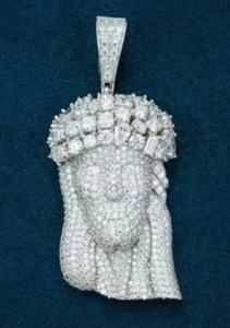 Colgante de Jesús de moissanita de plata 925 redondo hermoso de calidad superior disponible en colgante de diamante de moissanita a granel - Product Image 4