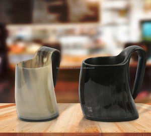 Tasse à boire Viking en corne de buffle faite à la main Nouveau design pour la bière et le café d'Inde - Product Image 2
