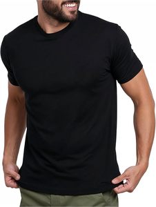 T-shirt pour homme en mélange de coton, coupe classique, col rond, manches courtes, pour un port quotidien confortable - Product Image 3