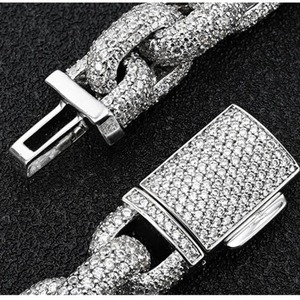 Chaîne cubaine en diamant de laboratoire plaqué or 18 carats, idéale pour la mode et les cadeaux, disponible en gros – Offre spéciale - Product Image 4