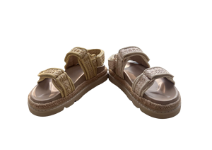 Straw Weave Synthetic Strap Anti-Slippery Flat <b>Sandals</b> Open Toe Platform EVA Sole Breathable Summer Women's Shoes - Product Image 3