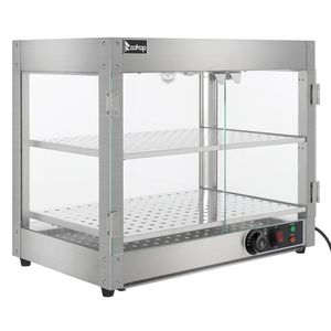 Armadio Riscaldante a Due Strati in Acciaio Inox e Vetro Temperato, 110.00V 800.00W, per Riscaldamento e Conservazione Attrezzature - Product Image 1