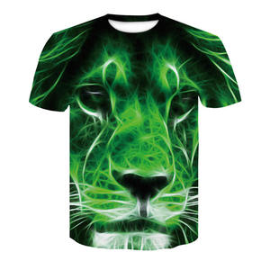 Tiger Print T-Shirt Sublimation Transfer Print Regular Fit Unisex Short Sleeve O-Neck Casual Winter <b>Animal</b> <b>Pattern</b> 100 Polyester - Product Image 1