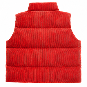 Custom NSPDK sorority Puffer vest embroidered logo on front red and gold color <b>sleeveless</b> jacket for female - Product Image 3