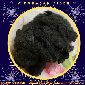 ราคาโรงงาน ใยไฟเบอร์ PSF 6D SD สีดำ รีไซเคิล 100% จาก Vikohasan และใย GRS สำหรับทำเส้นใยผ้าไม่ทอและจีโอเท็กซ์ไทล์ - Product Image 4