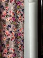 Rideau en velours tissé de style moderne, gris clair, rose poudré, imprimé floral, taille personnalisable, forte occultation