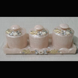 Boîte à fruits secs ronde en résine de qualité antique, pots de cuisine polyvalents pour servir ou offrir en cadeau - Product Image 5