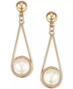 Pendientes colgantes de perlas de agua dulce cultivadas (8mm) en oro de 10k | Macy's - Product Image 3