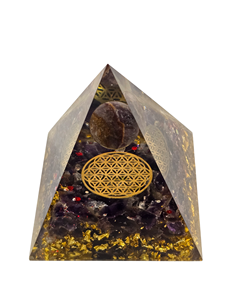 Pirámide de Cristal para Energía Positiva, Pirámide de Flor de Amatista con Capa de Cobre y Esfera de Amatista en Amayra Crystal Export - Product Image 5