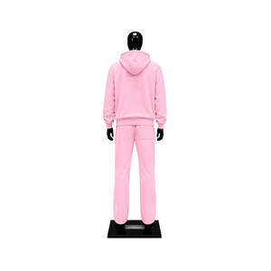 Conjunto de chándal rosa bebé personalizado para hombre, sudadera con capucha y pantalones jogger, venta al por mayor, ropa deportiva de forro polar lisa, ropa casual de calle en oferta - Product Image 2