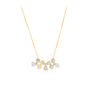 Pendentif en or jaune 14 carats avec diamant et motif œil porte-bonheur, taille brillant rond, bijou de luxe tendance pour femme, à porter au quotidien - Product Image 1