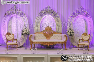 Muslim Nikah Decor Golden Panels for Stage Muslim Wedding Reception Top Pakistani Party Decor <b>Backdrop</b> <b>Frames</b> /Panels Decoration - Product Image 2