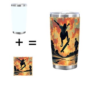 Stainless Steel Tumbler 20oz Double Wall Vacuum <b>Insulated</b> Custom Print Promotional Gift <b>Cup</b> - Product Image 1