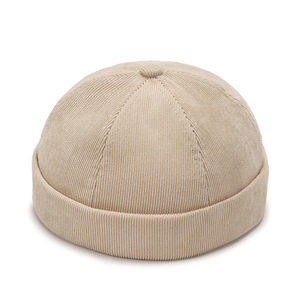 Docker <b>Cap</b> Autumn Winter Corduroy <b>Brimless</b> <b>Cap</b> Rolled Cuff Retro Fashion <b>Brimless</b> Hat Custom Hip Hop Melon Skull <b>Cap</b> - Product Image 6