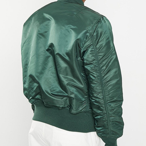 Solid Color Zip-up Men's Satin Bomber Jacket Good Quality Women Good Quality Varsity Jacket Oversized Bomber Jacket - Product Image 4
