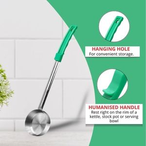 Lot de 4 cuillères à portionner perforées en acier inoxydable de 4 oz, manche résistant à la chaleur, compatibles lave-vaisselle, pour pizza - Product Image 2