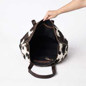 Leather Hair On Tote Bag Cowhide Handbag Women Shoulder <b>Purse</b> Fashion Travel <b>Large</b> Capacity Tote Bag LHTB-0085 - Product Image 2