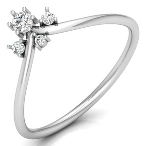 Round Brilliant Cut Lab Created Diamond Solid Pure Gold Chevron Band Loose Precious Diamond <b>Adjustable</b> <b>Ring</b> For Everyday Wear - Product Image 3