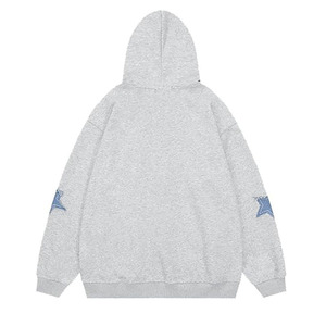 Sweat à capuche zippé brodé pour homme, veste en polaire avec logo personnalisé, streetwear, fournisseur en gros de marques privées - Product Image 2