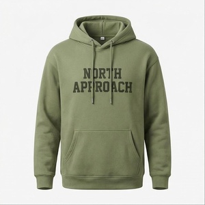 Sweat à capuche North Approach pour homme, vert olive, en molleton de coton, décontracté, avec poche avant, coupe classique, pour l'automne - Product Image 1
