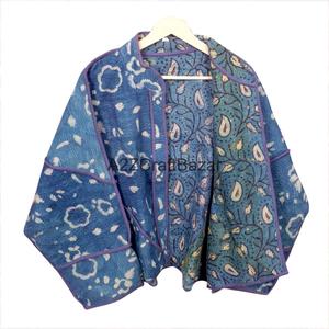 Women's 100% Cotton Vintage Kantha <b>Jacket</b> Handmade Indian Bohemian Style Breathable Floral <b>Pattern</b> Fashionable Kantha <b>Jackets</b> - Product Image 5