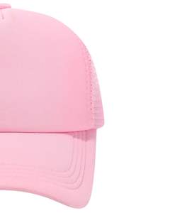Casquette de baseball trucker rose personnalisable, dos en maille respirante, réglable avec fermeture snapback, vierge pour logo personnalisé, pour l'été et les activités de plein air, style décontracté - Product Image 3
