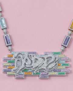 New VVS Moissanite <b>Charm</b> Pendants Necklace Iced Baguette Cut Diamond Set Sterling <b>Silver</b> for Certified Hiphop Jewelry - Product Image 1