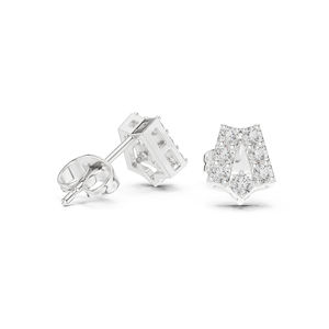 Boucles d'oreilles de fiançailles en or rose 14 carats avec diamant rond cultivé en laboratoire pour femmes |   Nouveau diamant cultivé - Product Image 4