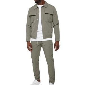 Ensemble de jogging décontracté avec logo personnalisé Ensemble deux pièces Survêtement coupe-vent en nylon et coton 2026 - Product Image 4