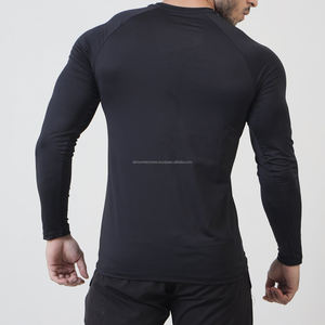 Haut de yoga à manches longues imprimé uni avec motif, respirant, séchage rapide, tissé 180g, pour homme, pour la gym et le fitness - Product Image 2