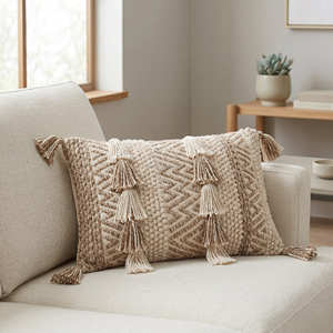 Housse de coussin bohème avec motif diamant en relief, coussin décoratif tissé, coussin d'appoint géométrique en coton pour canapé et chambre - Product Image 5
