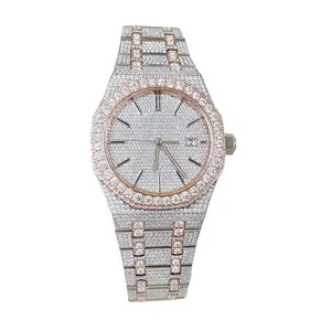 Reloj de Lujo Unisex de Hip Hop, Aleación de Acero Inoxidable, con Diamantes Brillantes Moissanite VVS, Movimiento ETA, Cuarzo Hecho a Medida - Product Image 1