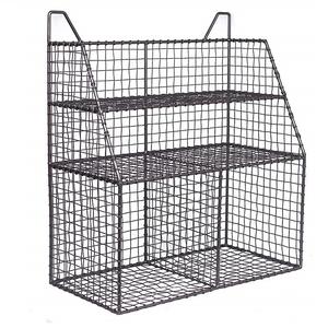 Cesta colgante de pared de hierro, adecuada para una fácil instalación, almacenamiento y uso decorativo. - Product Image 1