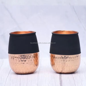 Verre en cuivre pur et équipement de service d'eau laqué sans danger pour les aliments, pour la cuisine et la table - Product Image 1