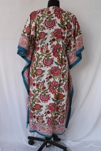 ชุดคาฟตันผ้าฝ้ายพิมพ์ลายดีไซน์แม็กซี่ทำมือ เสื้อผ้าผู้หญิง ของขวัญสำหรับเธอ เพื่อนเจ้าสาว ลายบล็อกพิมพ์ ชุดคาฟตันยาวพิมพ์ลาย - Product Image 4