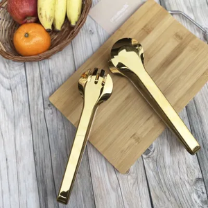 2-Pack Stainless Steel Salad <b>Tongs</b>, Smart Locking Clip Handy Utensil for Cooking, <b>Serving</b>, Barbecue, Buffet, Salad, Ice <b>Tongs</b> - Product Image 2