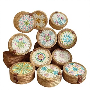 Bolso de Hombro de Ratán Natural para Mujer, Verano, Playa, Venta al por Mayor, OEM, Bolso Redondo de Mimbre y Ratán, Bandolera - Product Image 4