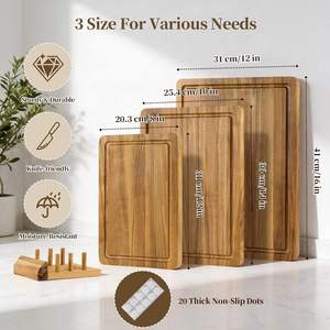 <b>Wood</b> cutting board set with juice groove Wooden chopping board for kitchen prep 3 <b>piece</b> cutting board set for meat Combination - Product Image 6