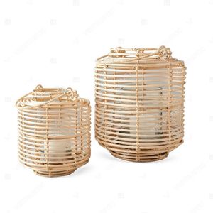 Vietrustic Handmade Natural Floor <b>Lantern</b> <b>Candles</b> and Glass Holders Bamboo Rattan <b>Lantern</b> Hanging <b>Candle</b> Holders - Product Image 3