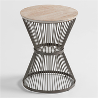 Best-seller Tabouret de bar design en métal avec dessus en bois Support doré pour salle à manger Hôtel & Bar by Ambience Lifestyle