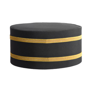 Crown Cap - Black Patch With Double Braid Premium Past Grand Master Blue Lodge Crown Cap Black with Gold Stripe <b>Purple</b> Laurel - Product Image 2
