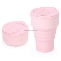 Taza de Café de Silicona para Bebé, Personalizable, Linda, Kawaii, Plegable, Botella de Agua Deportiva, Gran Capacidad, Aislada para Bebidas Frías/Calientes, Color Rojo Estrella