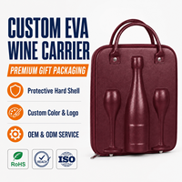 Sac de voyage personnalisé avec logo, antichoc, en EVA, pour 1 bouteille et 2 verres, idéal comme coffret cadeau pour le vin