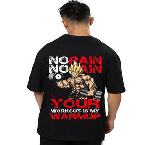 Camiseta de gran tamaño lisa de algodón 100% con logotipo 3D de espuma personalizado de peso pesado para hombre para Camiseta con estampado de hojaldre en patrón sólido - Product Image 2