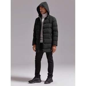 2025 hommes décontracté longue veste d'hiver à capuche manteau bouffant avec fermeture à glissière grande taille chaud Nylon Polyester coton rembourrage manteaux - Product Image 2