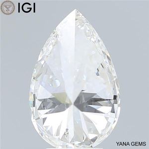 เพชรเพียร์คัต 4.50 กะรัต ผลิตในห้องปฏิบัติการ ขนาด 14.56 มม. สี F ความสะอาด VVS2  แบบ CVD พร้อมใบรับรอง IGI/  เครื่องประดับแบบเข็มกลัด - Product Image 4