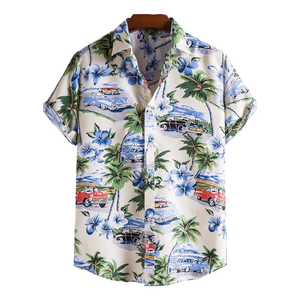 เสื้อฮาวายชายหาดลำลองผู้ชาย ผ้าโพลีเอสเตอร์ 100% ขายดี ลายพิมพ์ทั่วตัว สไตล์ยุโรปอเมริกัน กระดุมแถวเดียว พิมพ์ลายดิจิตอล 3 มิติ - Product Image 1