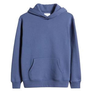 Sudadera con Capucha Azul para Hombre, Corte Regular, Diseño Casual de Color Sólido con Bolsillos, Sudadera Tejida de Invierno, 100% Algodón Ecológico - Product Image 1