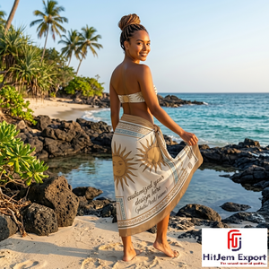 Pareo Hawaiano Polinesio Personalizado de Moda, Envoltura de Playa Ligera, Ropa Tropical para Resort, Fabricante OEM ODM Exportador - Product Image 1