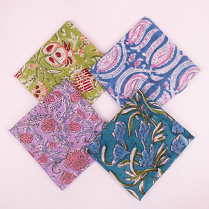 Hippie Bohemian Neck Scarf Bandana Printed Cotton Square Headwear Floral Pattern Vintage Style Handcrafted <b>Gift</b> for Unisex - Product Image 5